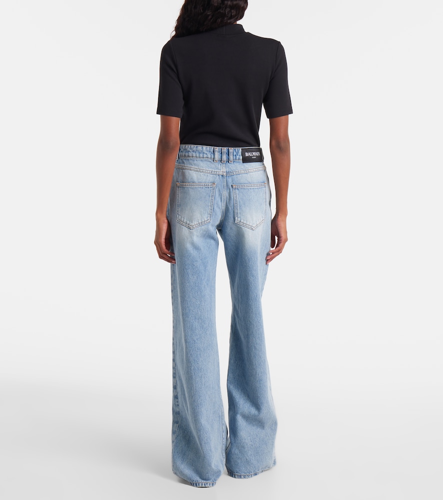  Balmain Balmain Mid-rise Wide-leg Jeans 