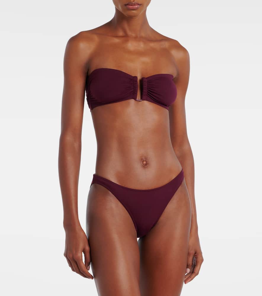 Eres Les Essentiels Show Bandeau Bikini Top In Burgundy