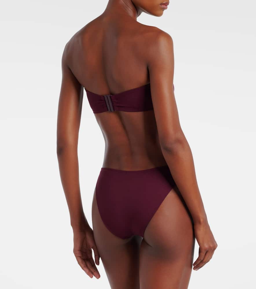 Eres Les Essentiels Show Bandeau Bikini Top In Burgundy