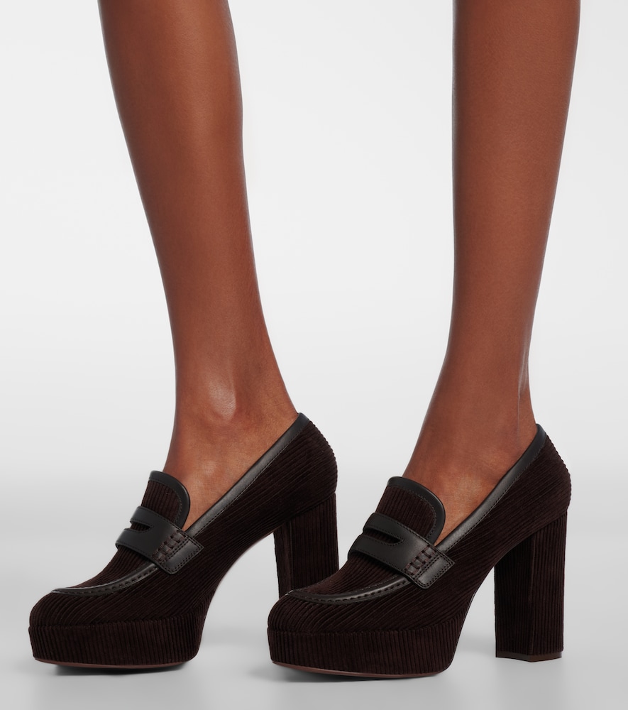 Leather-Trimmed Corduroy Loafer