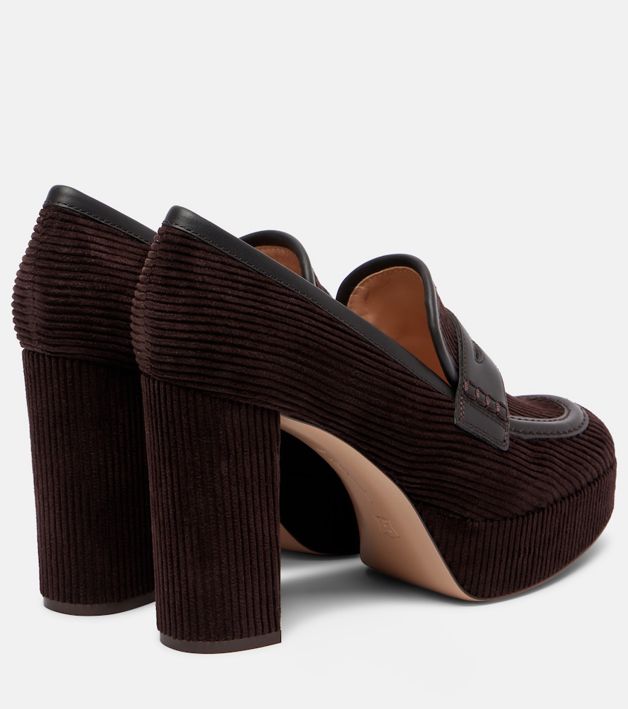  Gianvito Rossi Gianvito Rossi Loafer-pumps Aus Cord Mit Leder 