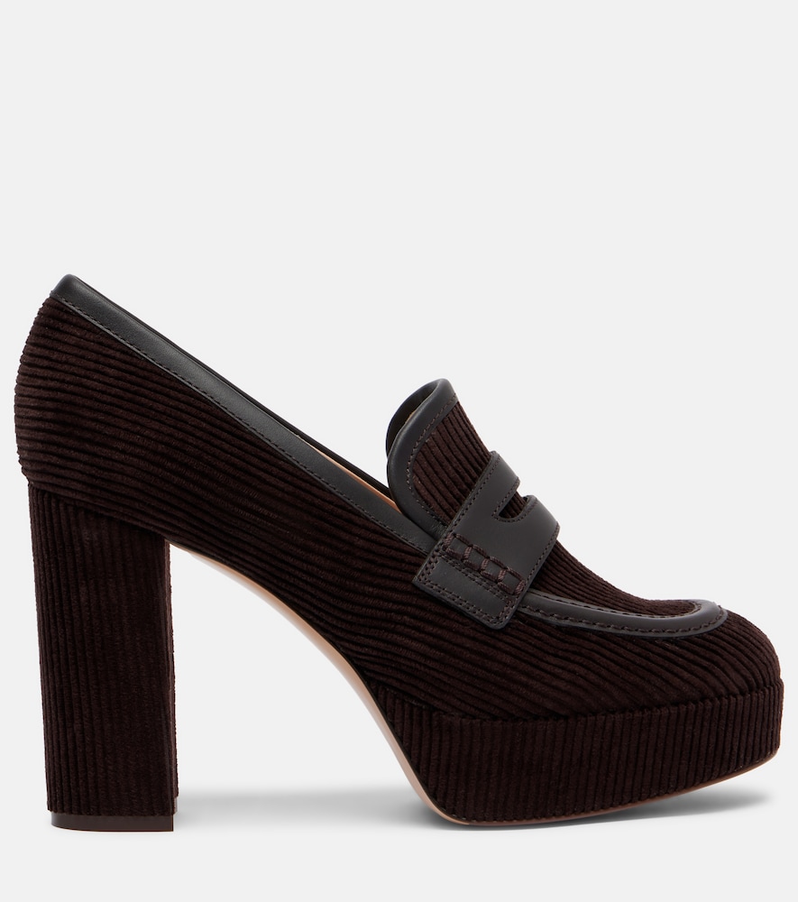 Leather-Trimmed Corduroy Loafer
