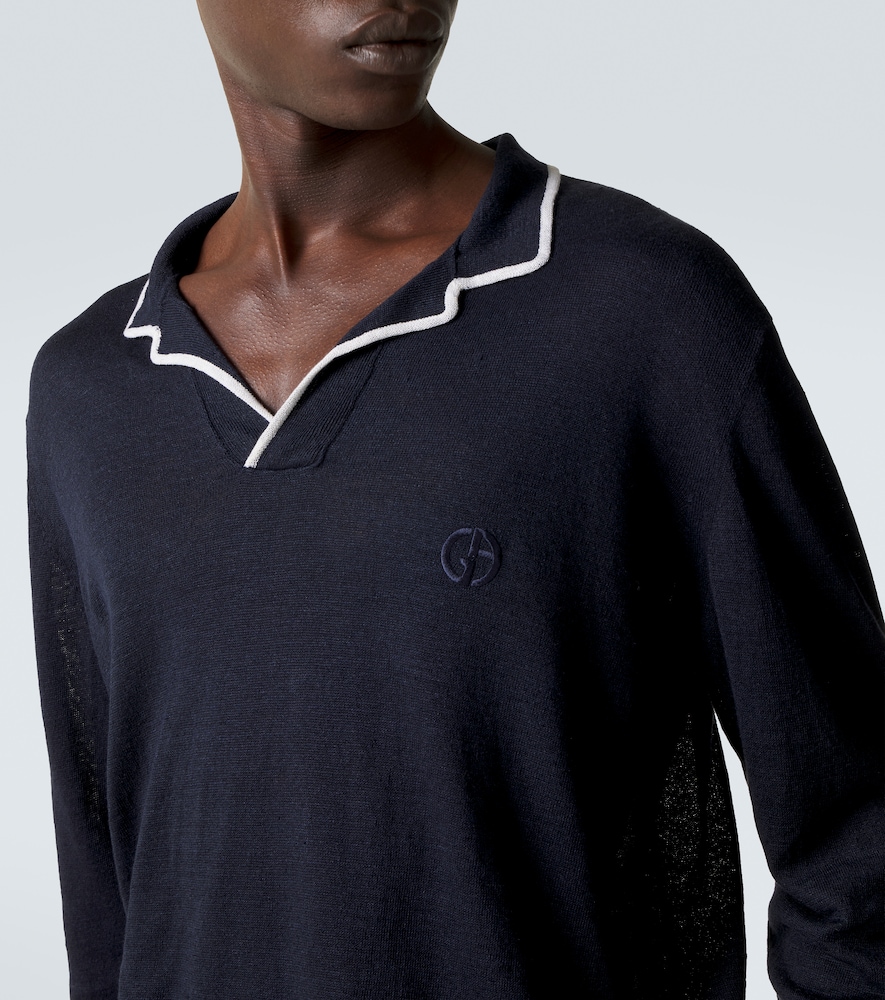  Giorgio Armani Giorgio Armani Polopullover Aus Leinen Und Seide 