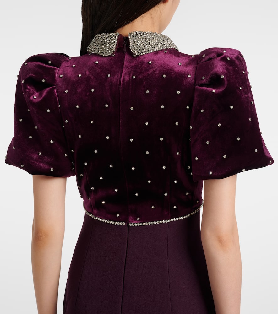 Rebecca Vallance Charles Embellished Velvet Gown In Purple