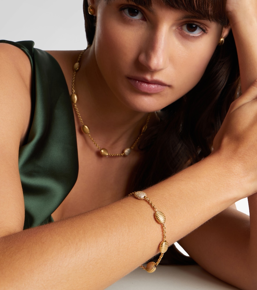 Pamela Zamore Isla Station 18kt gold bracelet with diamonds