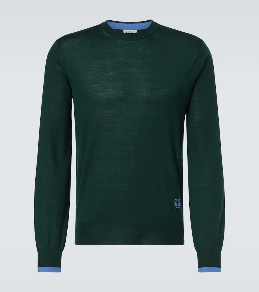 Loewe Anagram Wool Sweater In Green