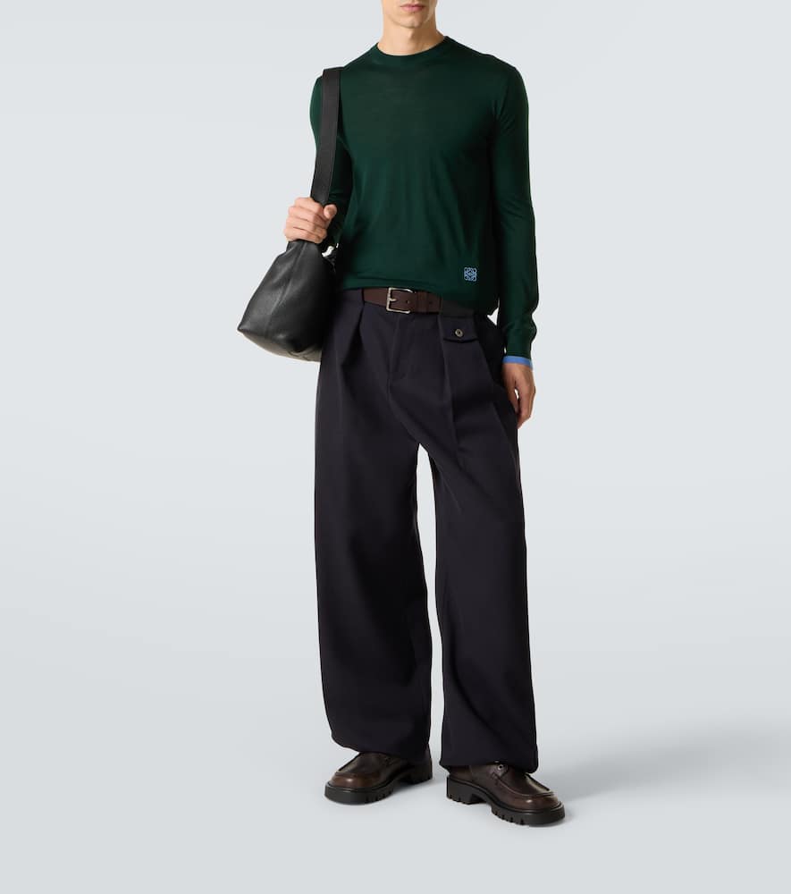 Loewe Anagram Wool Sweater In Green