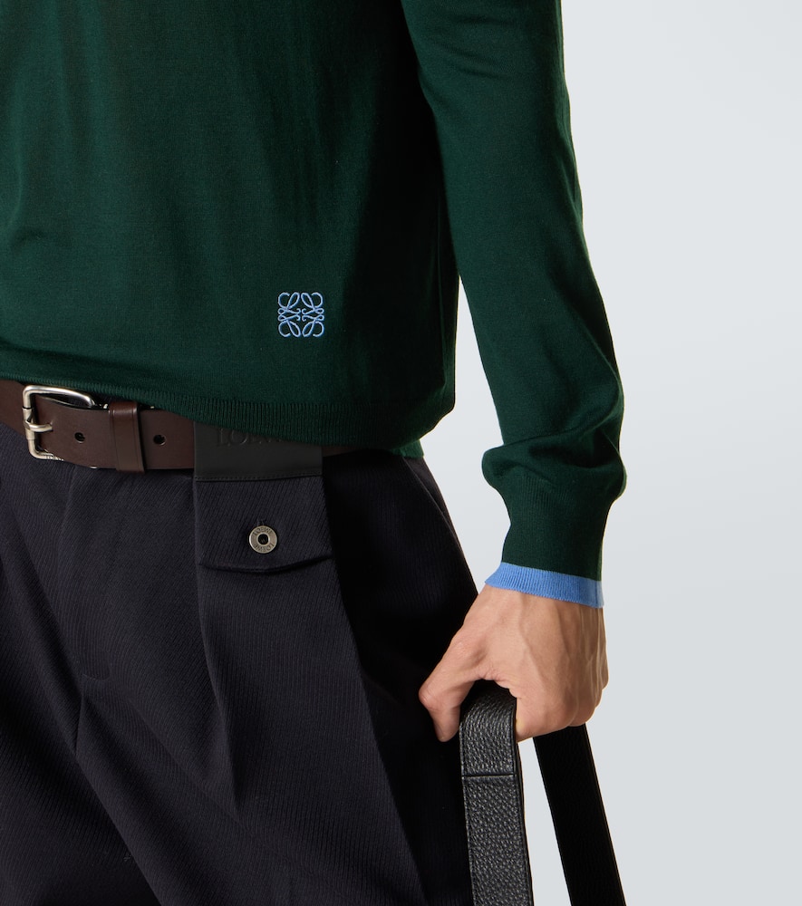 Loewe Anagram Wool Sweater In Green