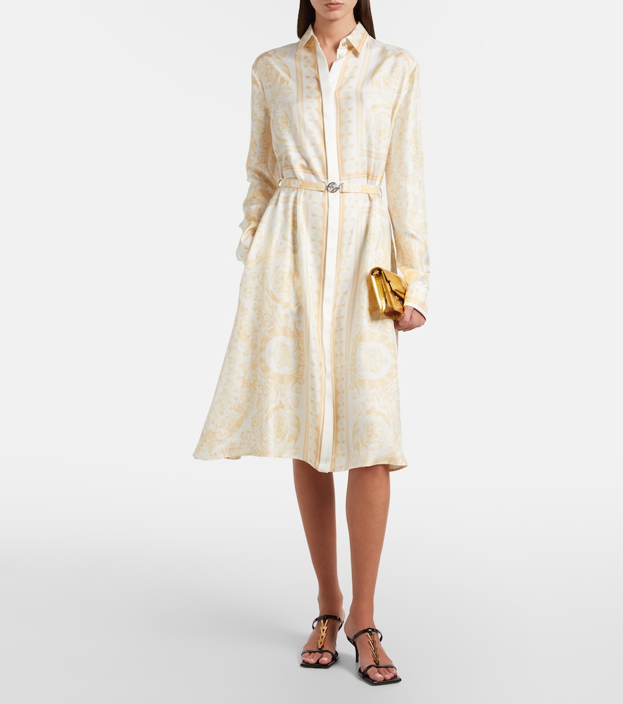 Versace Barocco silk twill shirt dress