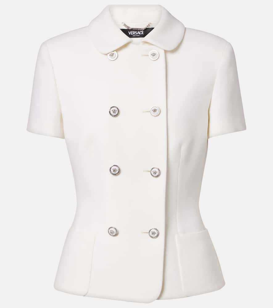 Versace Virgin Wool Blazer In White