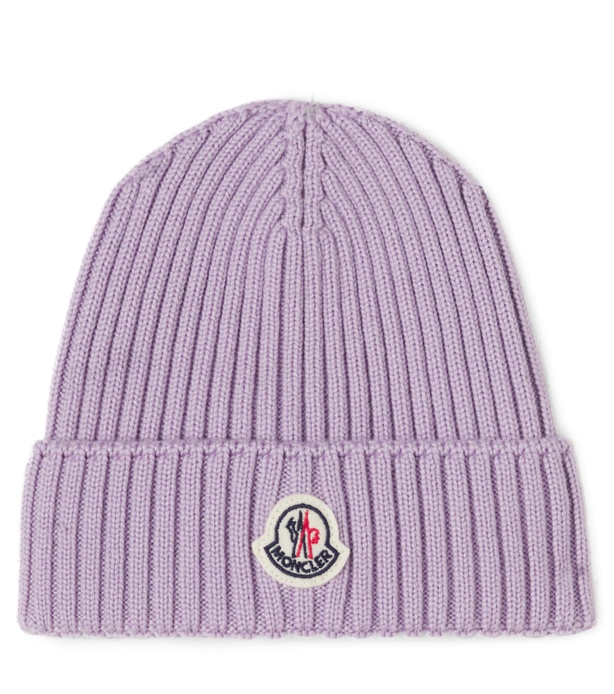 Moncler Enfant Logo virgin wool beanie