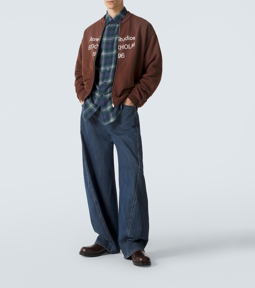  Acne Studios Acne Studios Logo Cotton-blend Zip-up Sweatshirt 