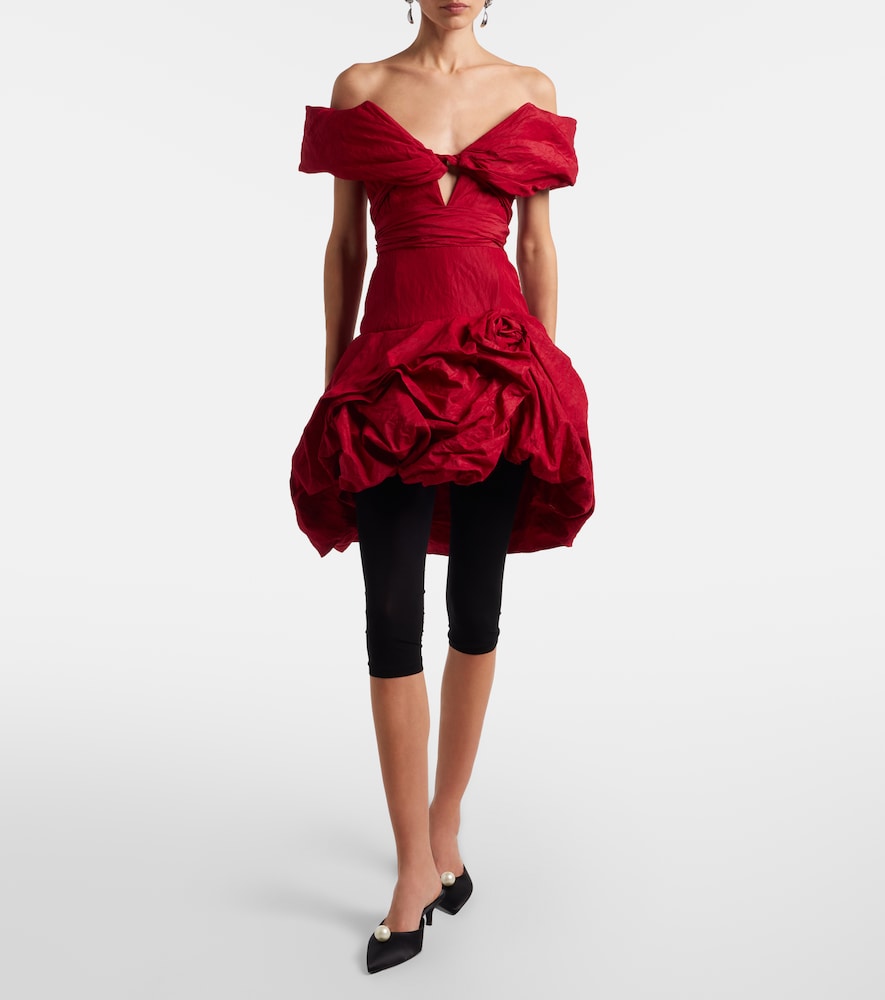 Magda Butrym Off-shoulder cotton-blend taffeta minidress