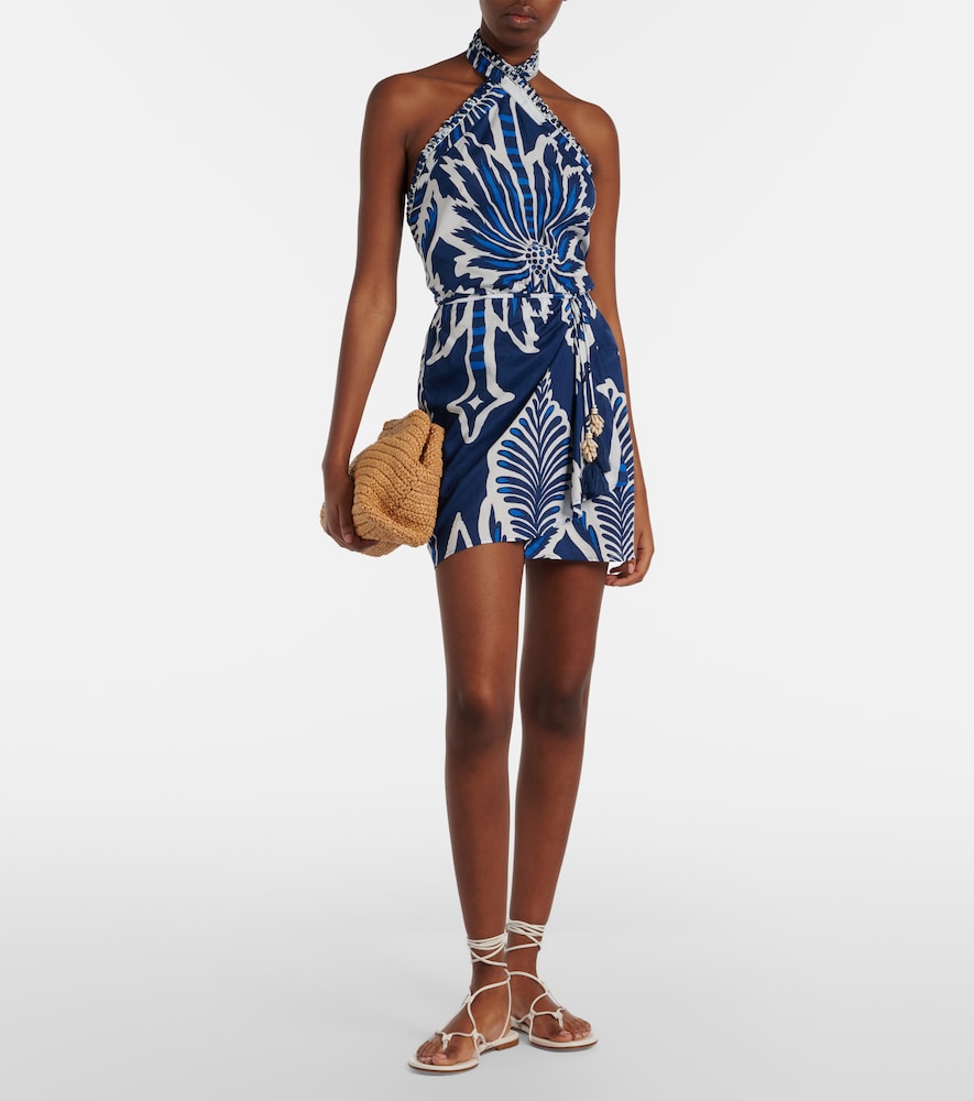 Poupette St Barth Manon floral halterneck cotton minidress