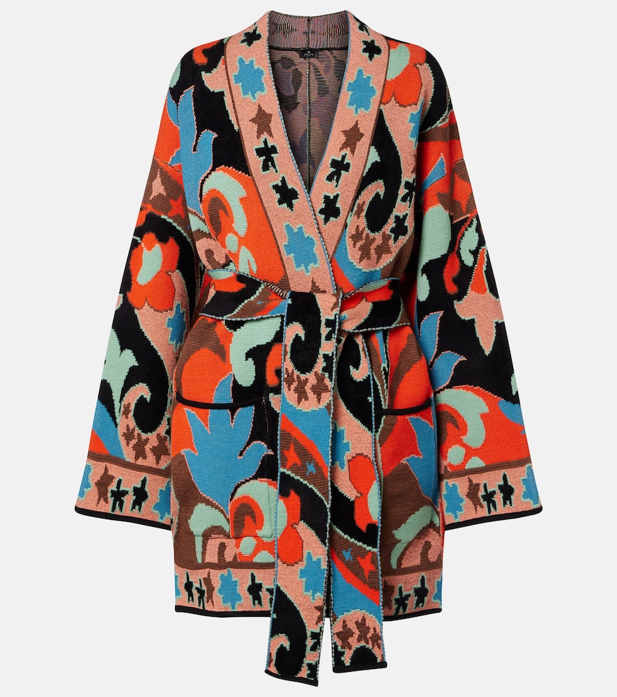 Etro Women's Multicoloured Jacquard Wool-Blend Wrap Cardigan UK Size 14 - Mytheresa