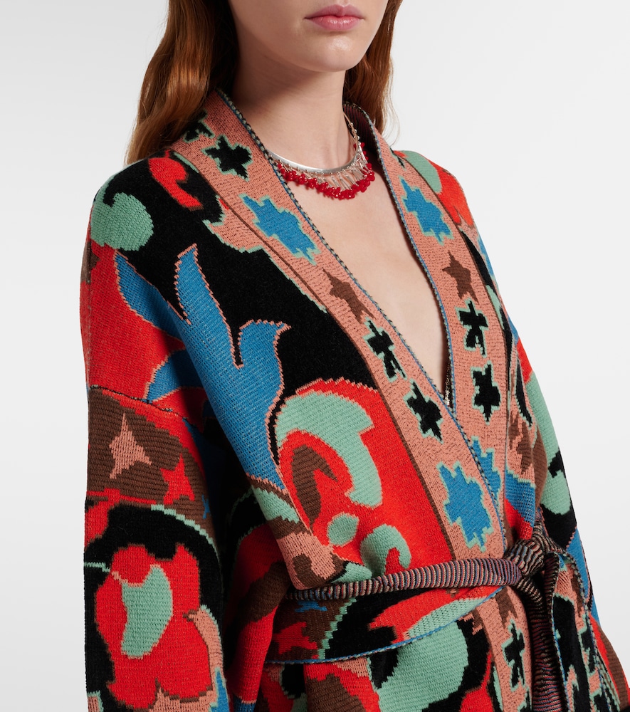  Etro Etro Jacquard Wool-blend Wrap Cardigan 