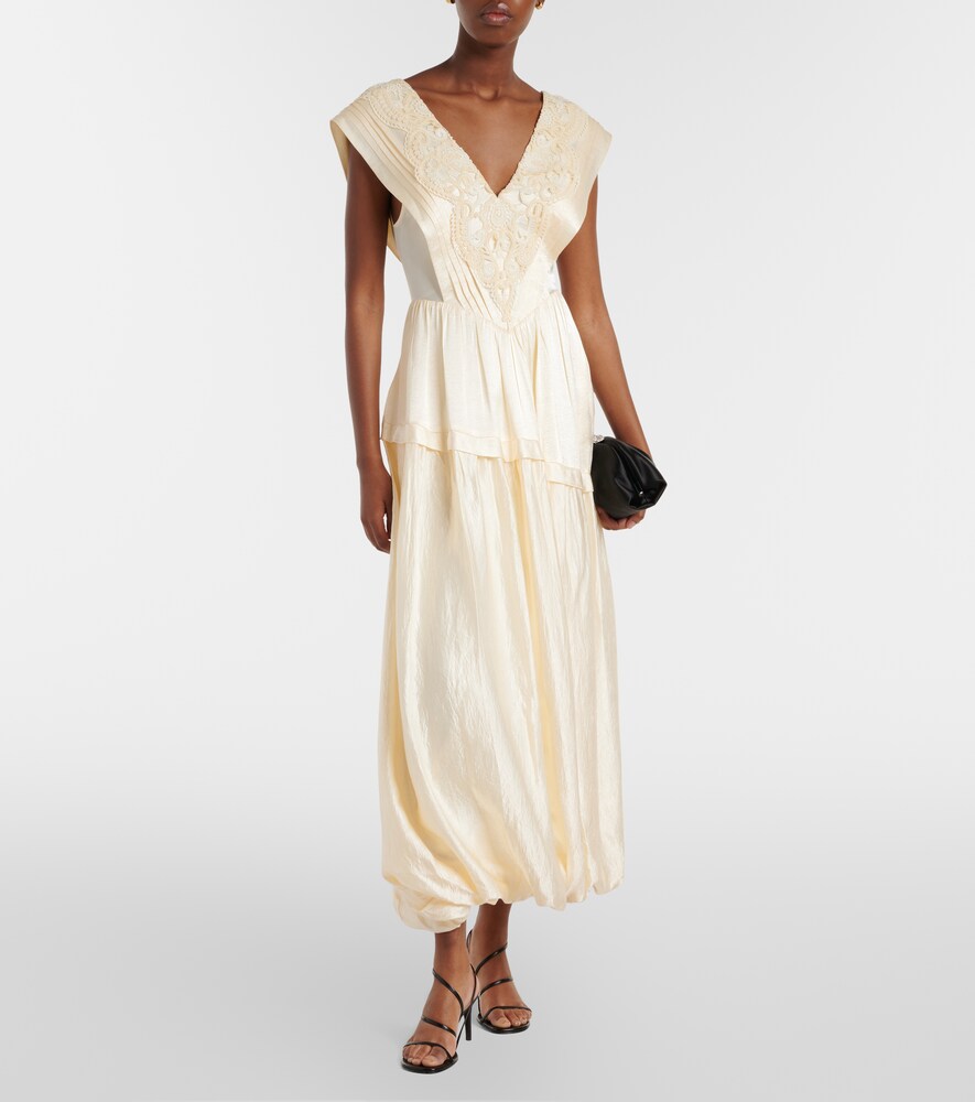 Xu Zhi Lace-trimmed maxi dress