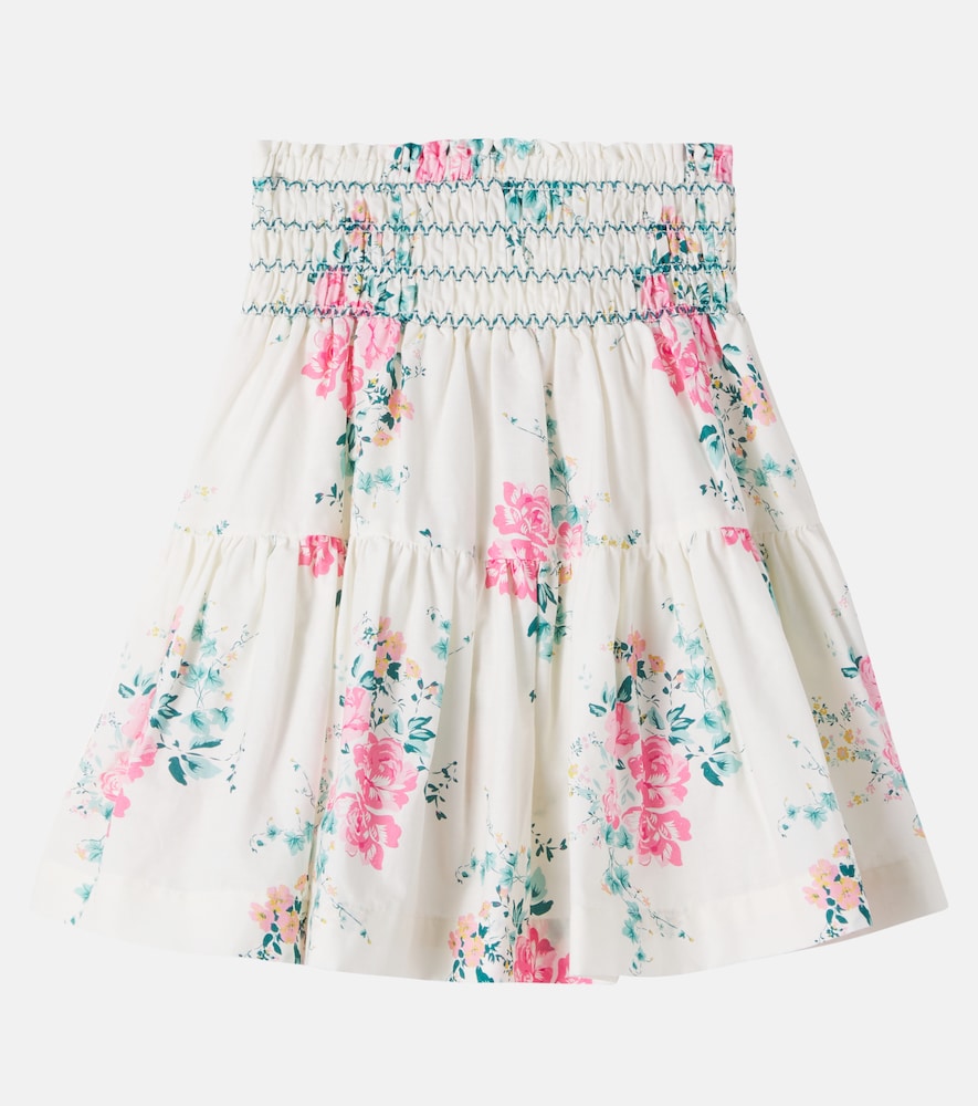  C'era Una Volta C'era Una Volta Floral Shirred Cotton Skirt 