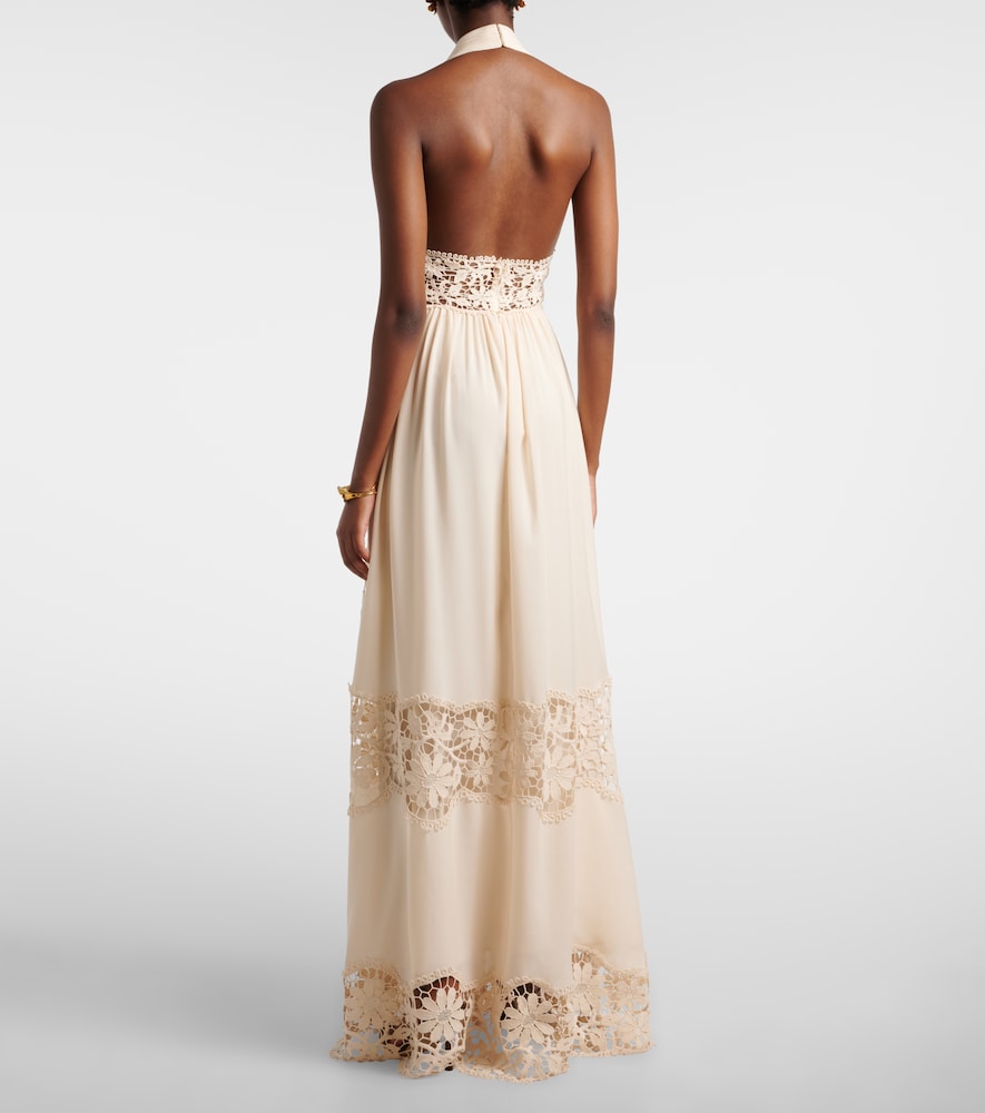  Elie Saab Elie Saab Robe Aus Georgette Und Makramee 