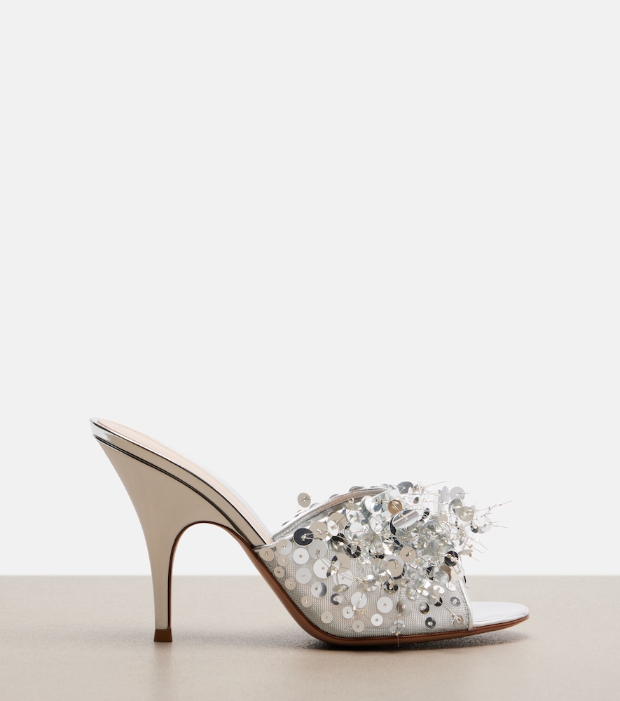  Gianvito Rossi Gianvito Rossi Pantoletten Abyssa Aus Mesh Mit Pailletten 