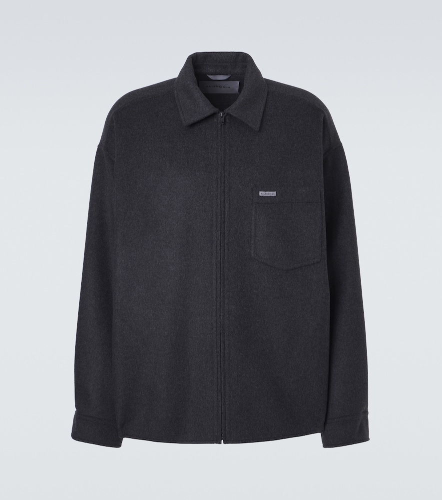 Balenciaga Wool-blend zip-up overshirt