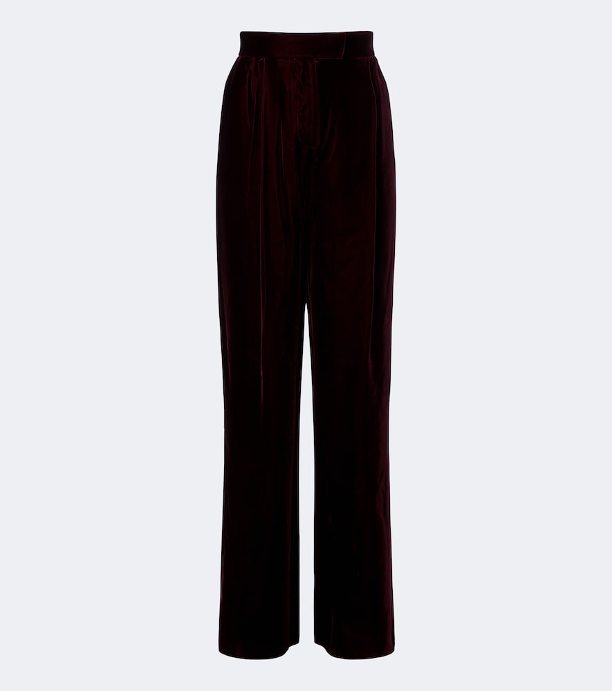 Valentino Women's Burgundy Velvet Wide-Leg Pants UK Size 12 - Mytheresa