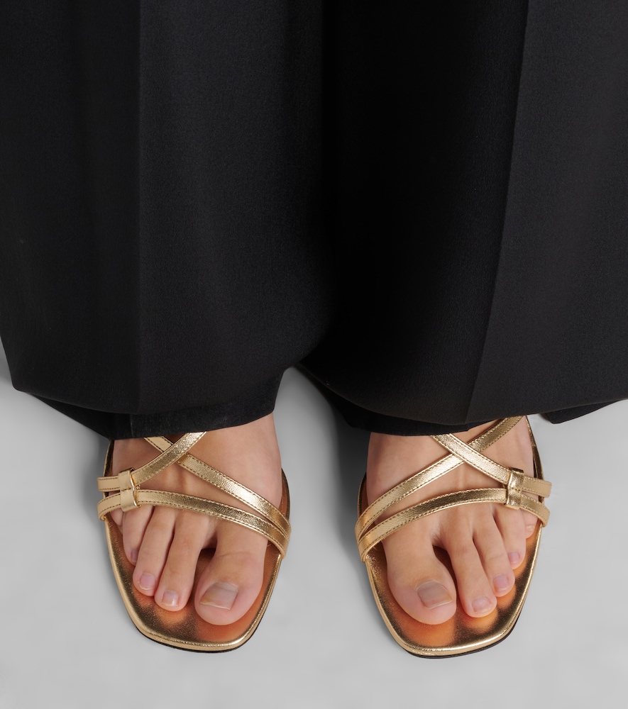 Jimmy Choo Farris metallic leather slingback sandals
