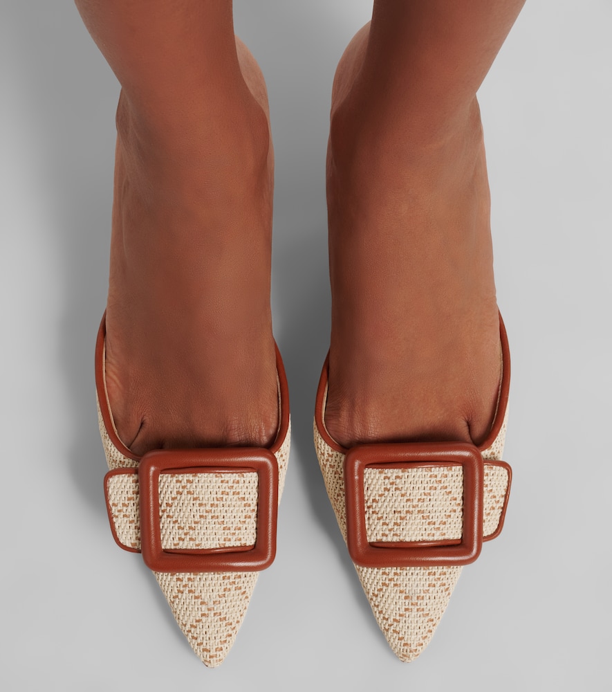Manolo Blahnik Maysale leather-trimmed mules