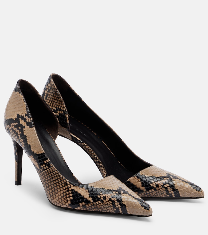 Pumps Jett d'Orsay in pelle effetto serpente