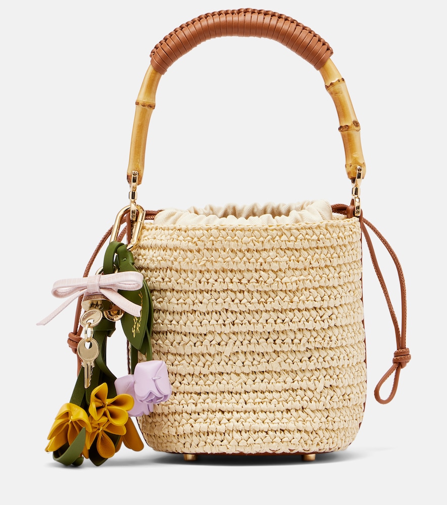Bucket Bag Small aus Raffiabast