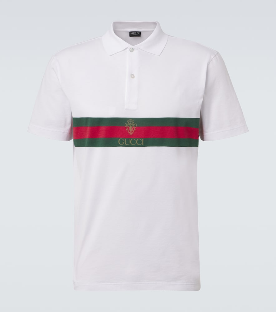 Gucci Web Stripe cotton jersey polo shirt