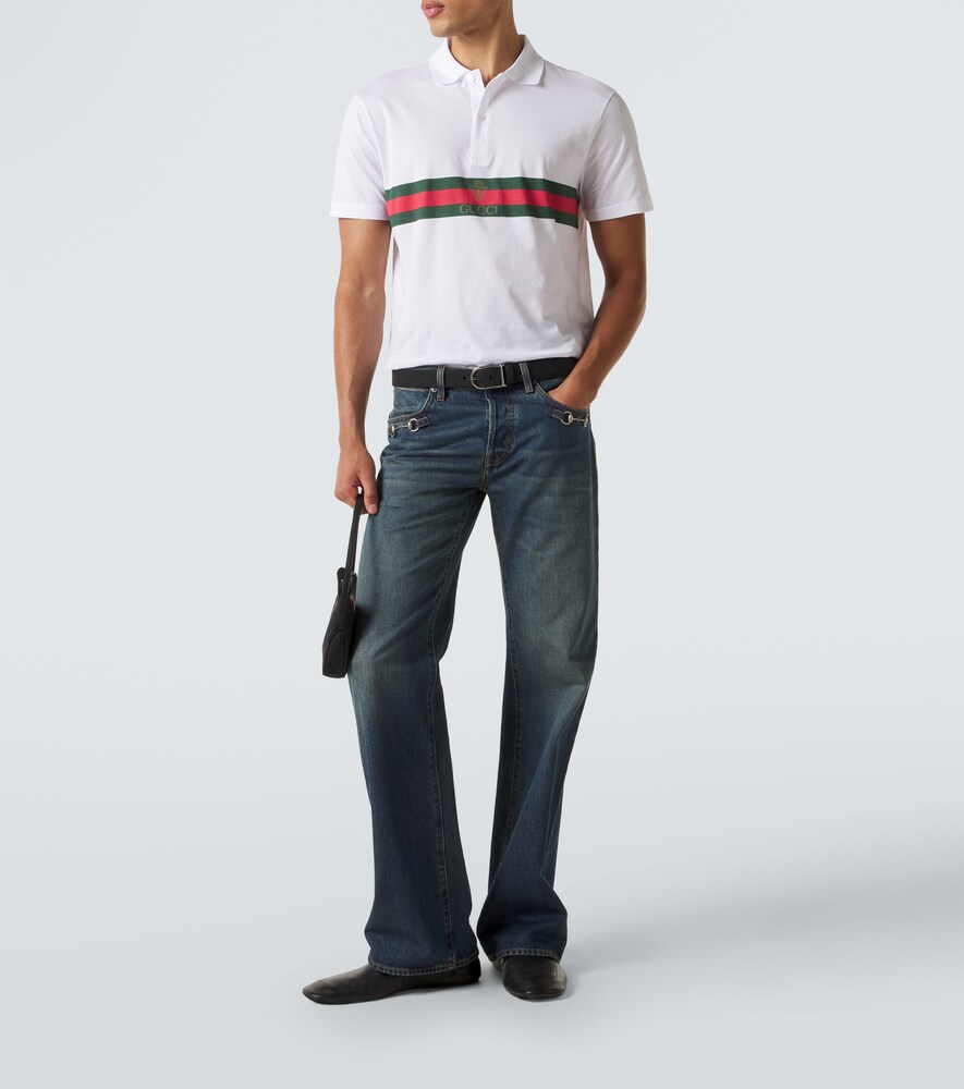  Gucci Gucci Polohemd Web Stripe Aus Baumwoll-jersey 