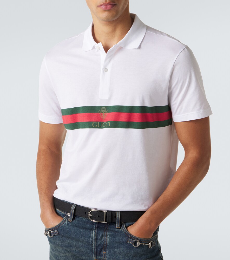  Gucci Gucci Polohemd Web Stripe Aus Baumwoll-jersey 