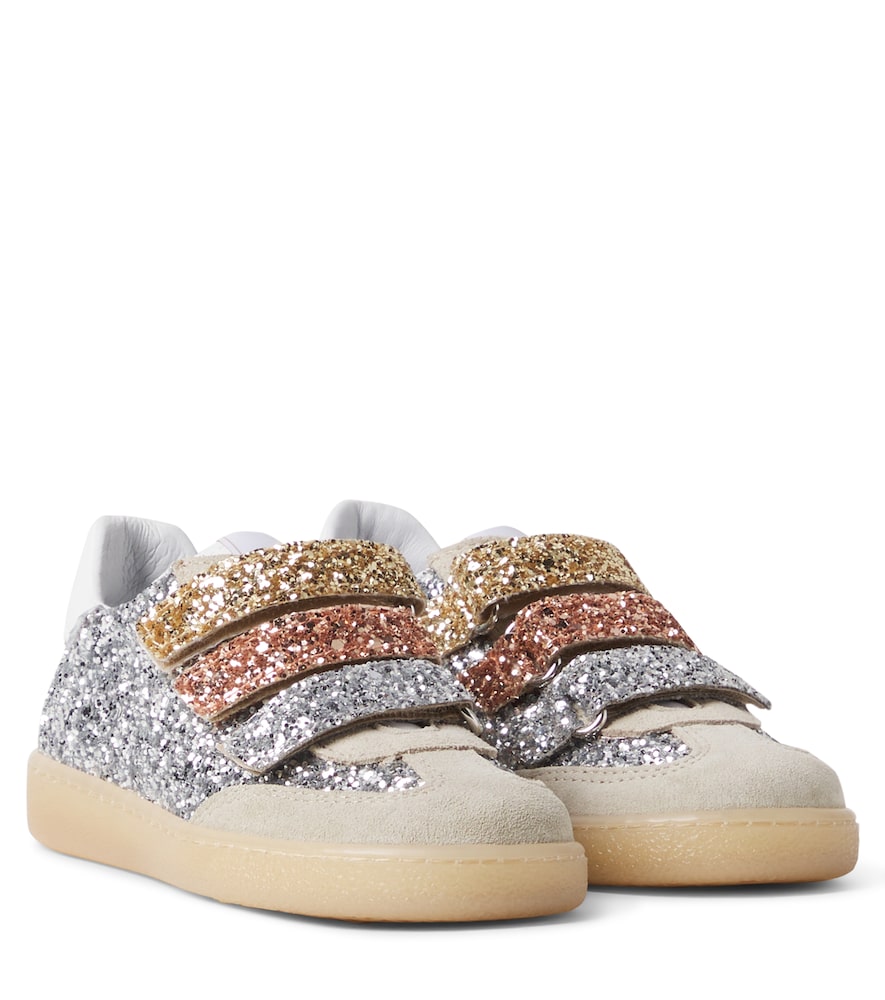 Sneakers in suede con glitter