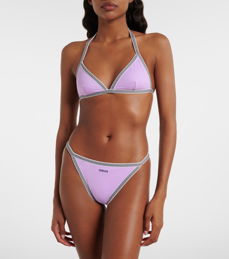 Versace Logo embroidered bikini bottoms