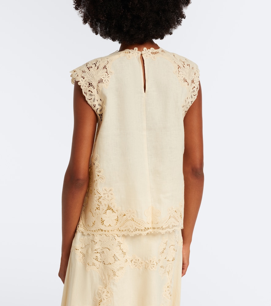 Amelie Crochet-Trimmed Top