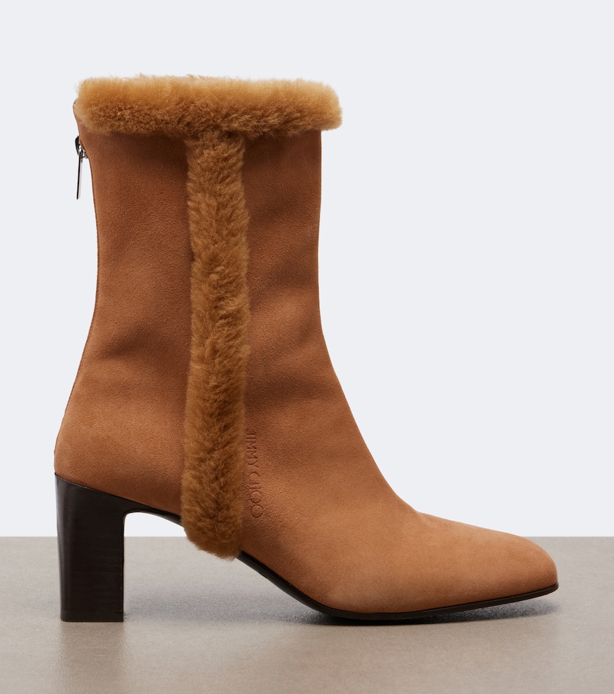 Daze Shearling-Trimmed Ankle Boots
