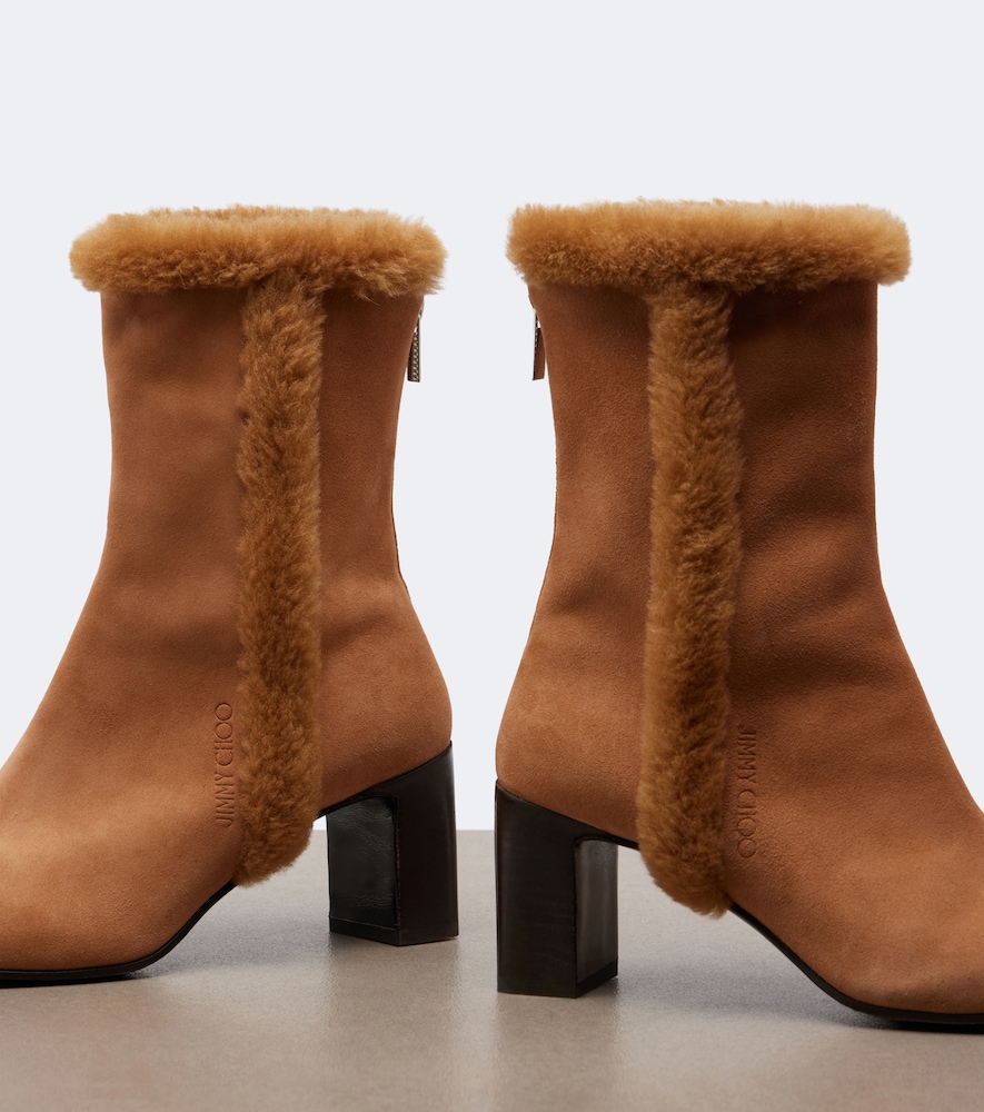 Daze Shearling-Trimmed Ankle Boots