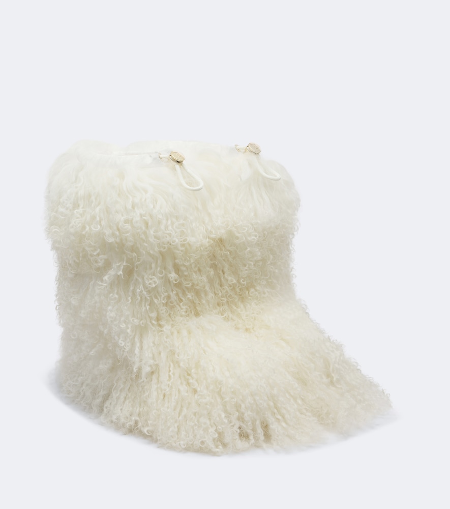 Bogner Les Arcs Shearling Snow Boots In White