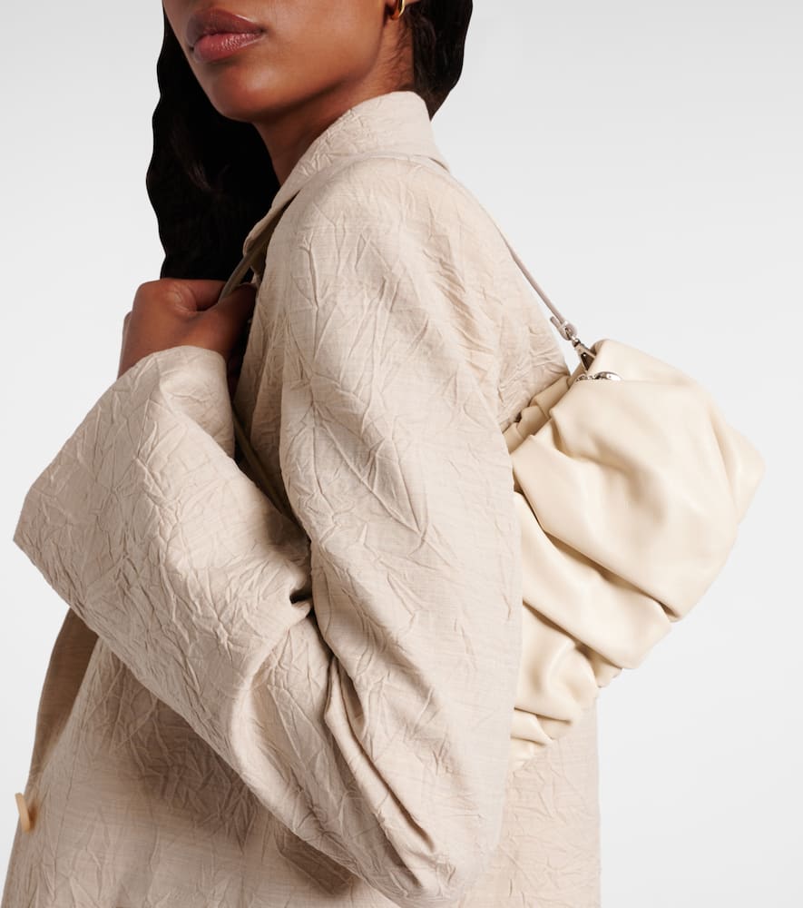 Staud Bean Convertible Leather Clutch Bag In Neutrals