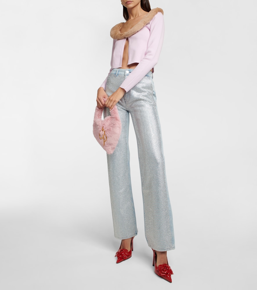 Frame Le Jane embellished high-rise jeans