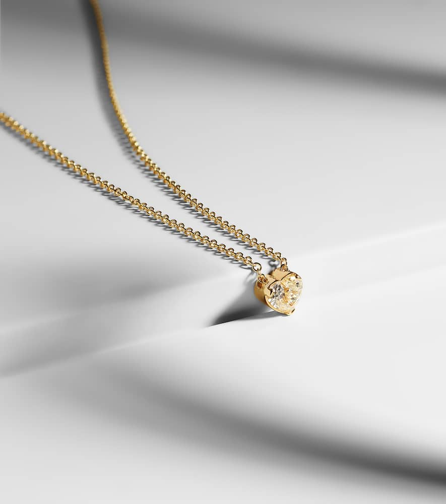 Shop Sophie Bille Brahe Orangerie De Coeur 18kt Gold Necklace With Diamonds In Yellow Gold Pearl