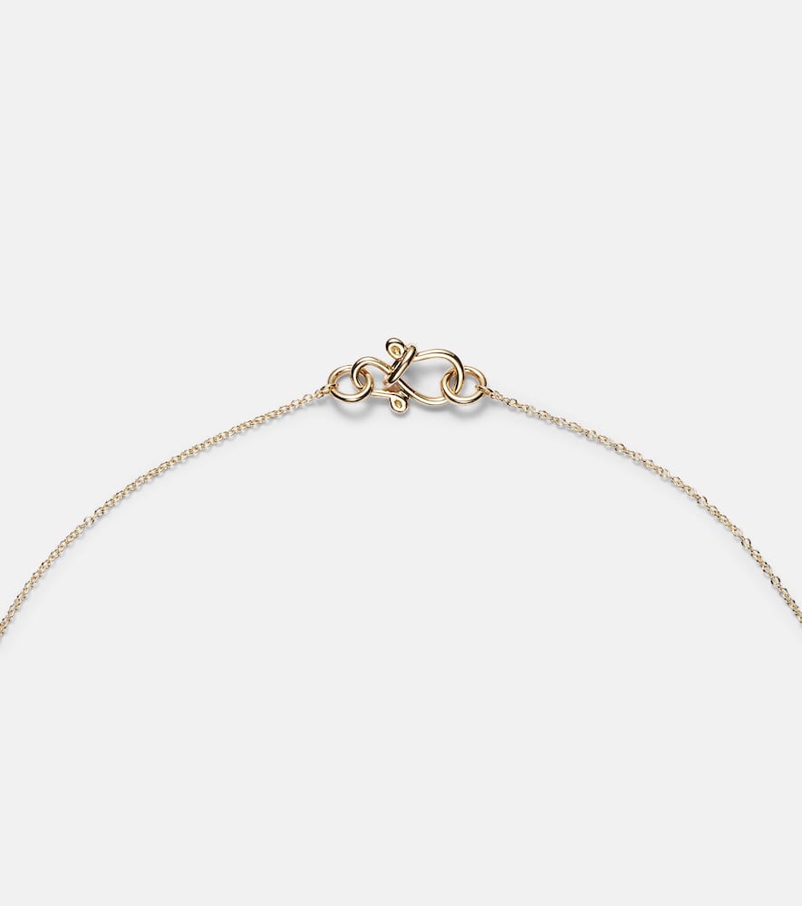 Shop Sophie Bille Brahe Orangerie De Coeur 18kt Gold Necklace With Diamonds In Yellow Gold Pearl