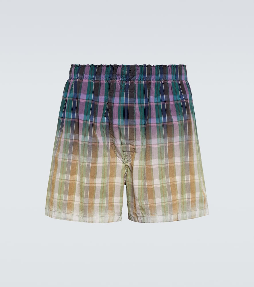 Checked cotton shorts