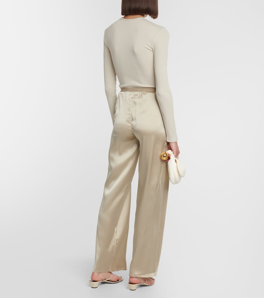  Christopher Esber Christopher Esber Silk Satin Straight Pants 