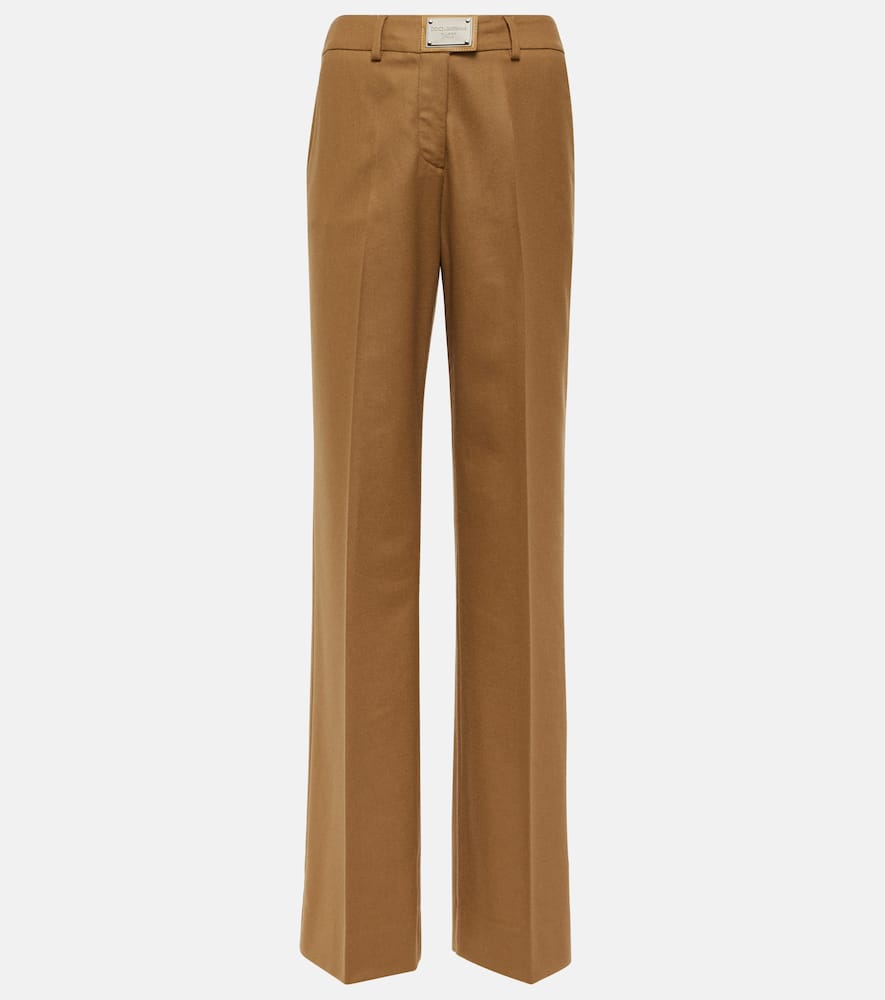 Wool high-rise pants