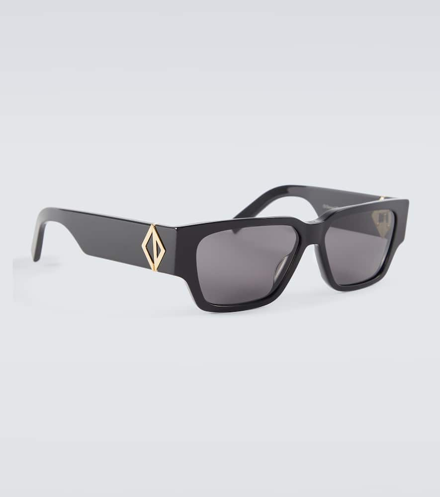 Shop Dior Cd Diamond S5i Rectangular Sunglasses In Black