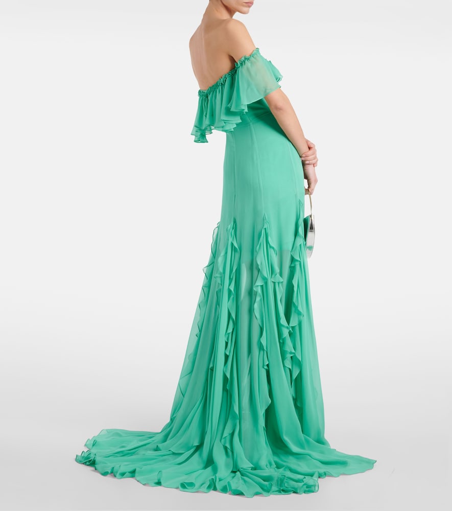  Costarellos Costarellos Off-shoulder-robe Aus Seide 