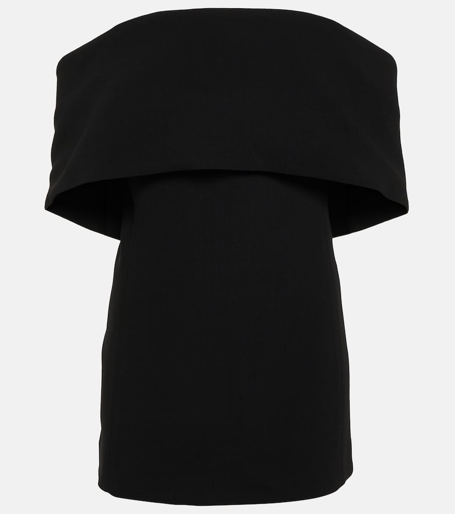 Shop Totême Off-shoulder Crêpe Top In Black