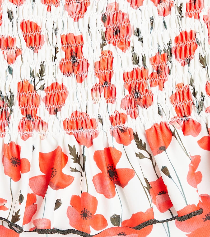Suncracy Valencia Floral Smocked Swimsuit In Red